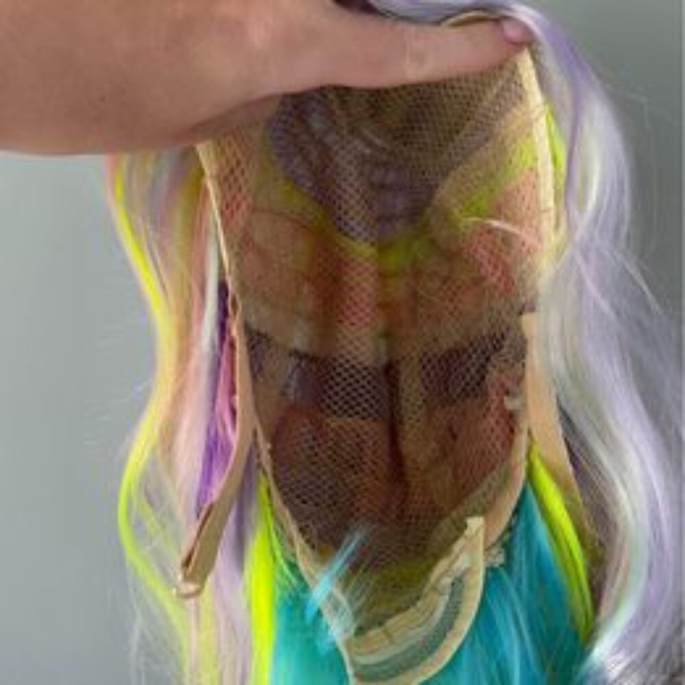 Long rainbow wavy wig - Picture 2 of 5